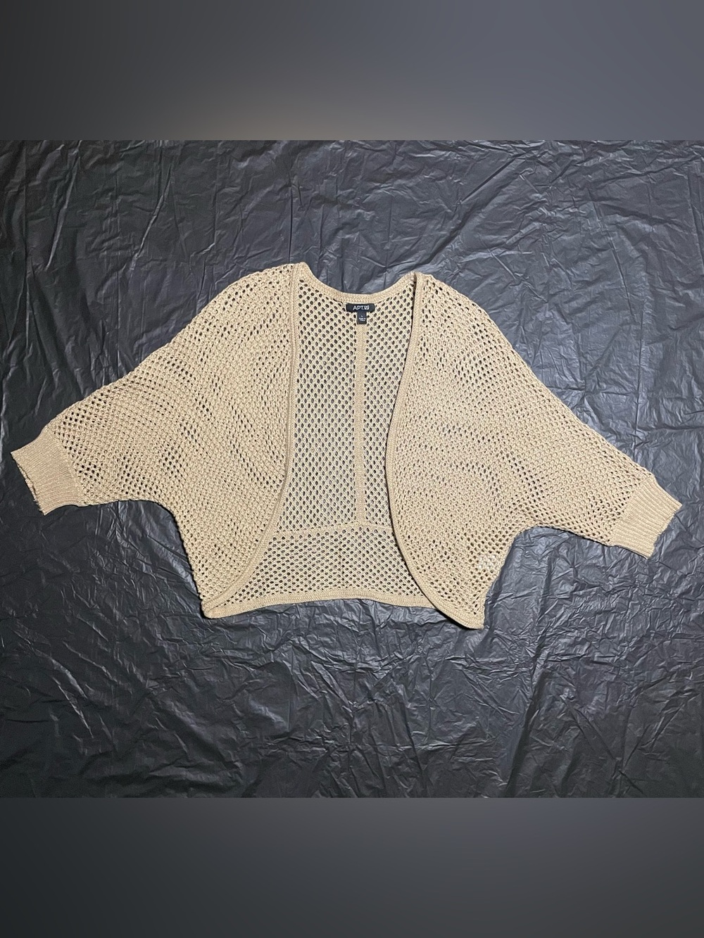 Apt. 9 Beige Open-Knit Cropped Shrug